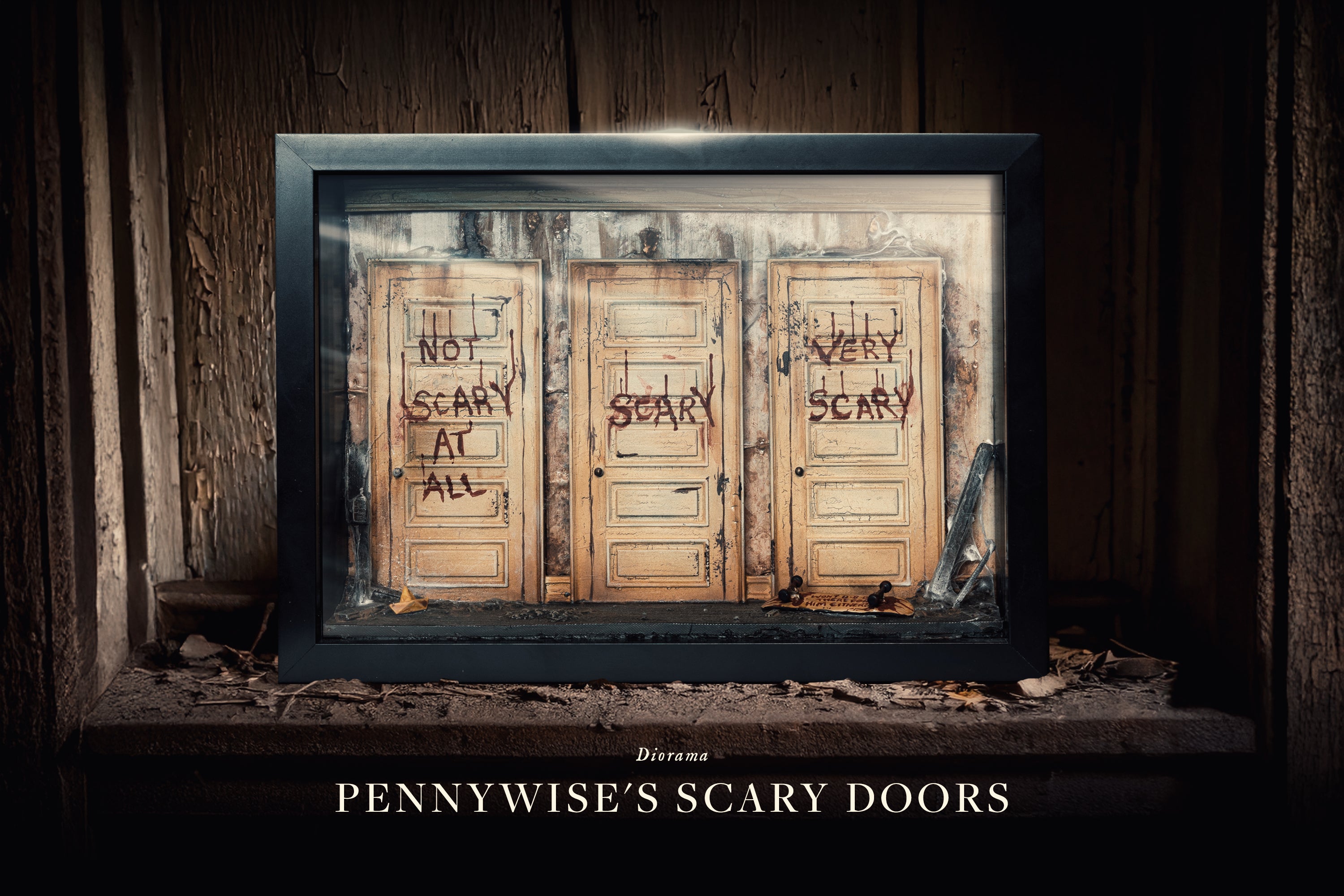 Handmade Pennywise Scary Doors Diorama - Stephen King's It – Grim