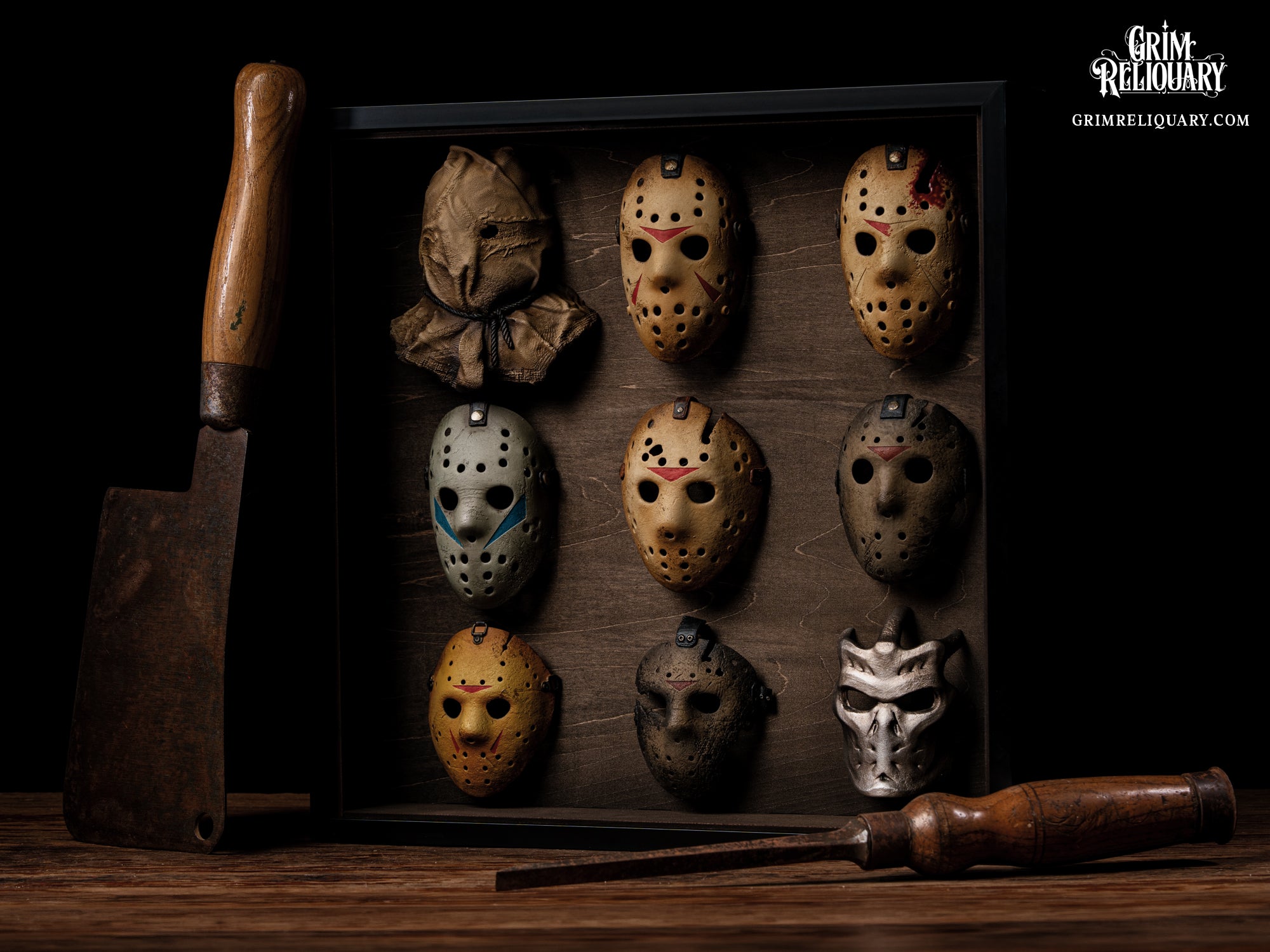Jason Voorhees Mask Collection Framed Display