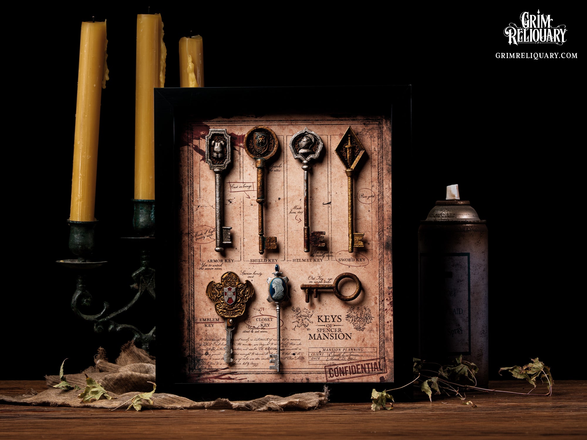 Spencer Mansion Key Collection Framed Display