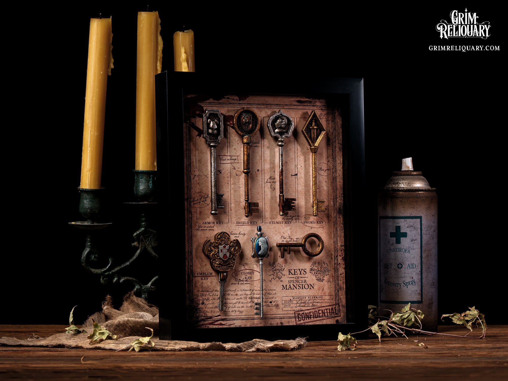 Spencer Mansion Key Collection Framed Display