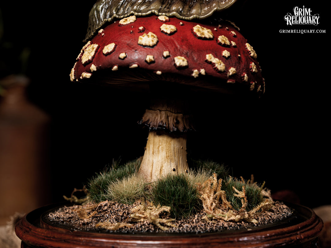 Skull Snail Glass Dome Diorama