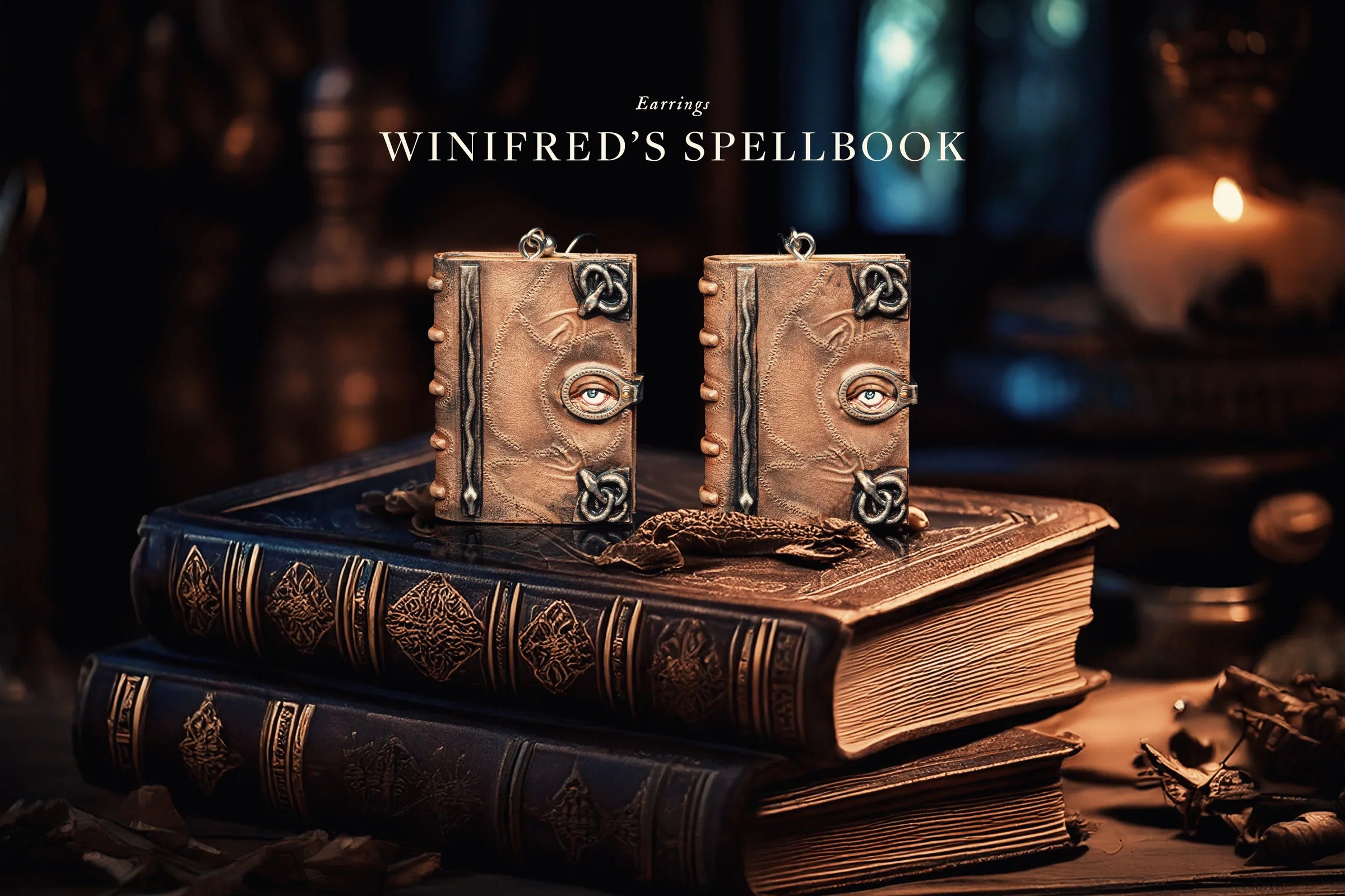 Winifred’s Spellbook Earrings - Grim Reliquary