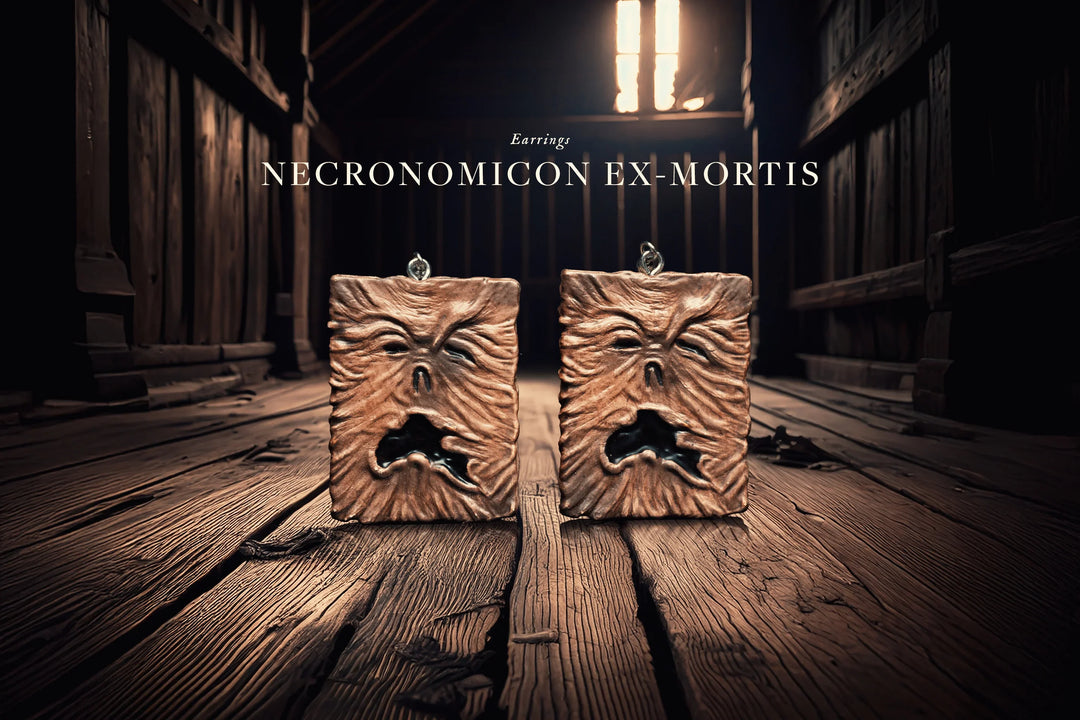 Necronomicon Ex-Mortis Earrings - Grim Reliquary