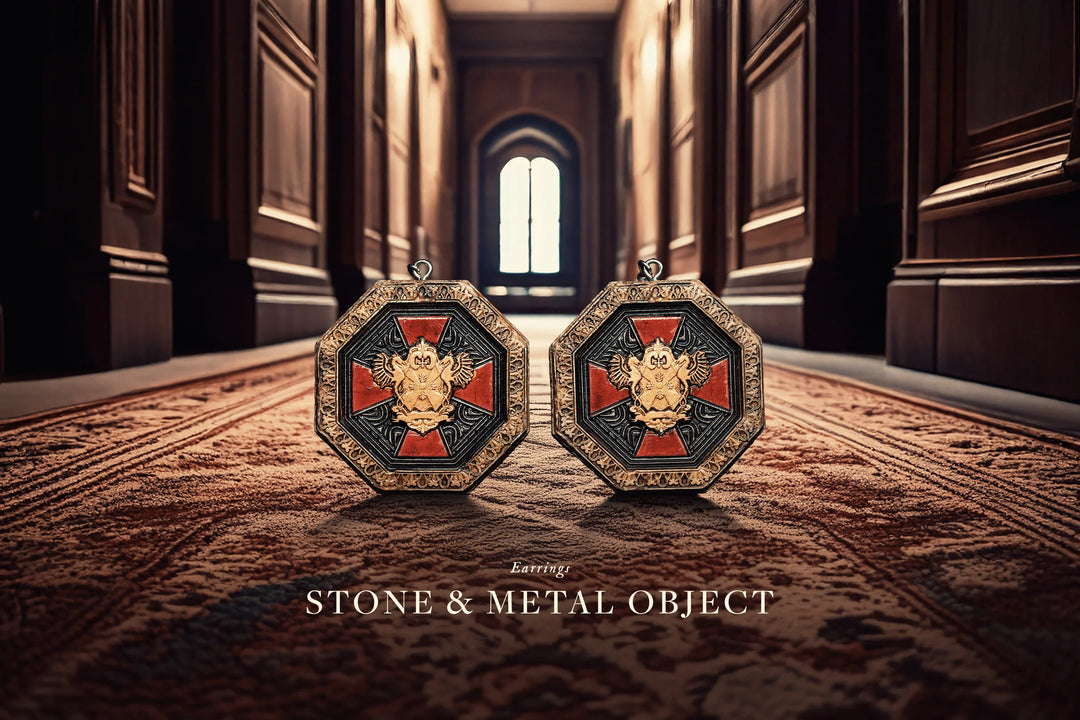 Stone & Metal Object Earrings - Grim Reliquary