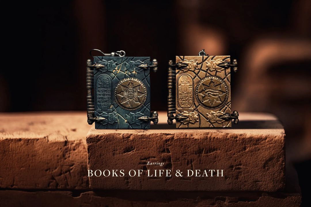 Books of Life & Death Earrings - Grim Reliquary