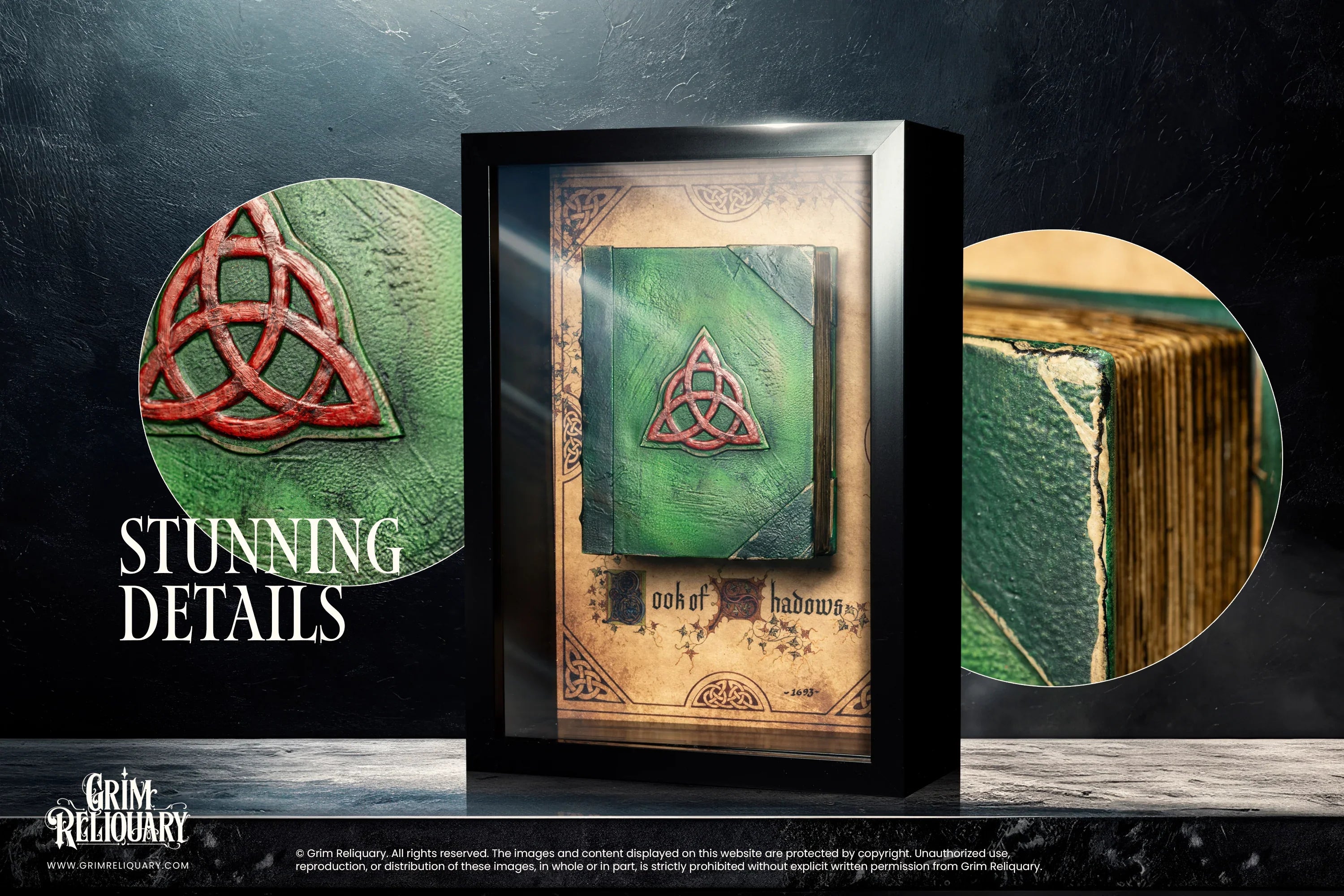 Handmade Book of Shadows Replica - Charmed Acrylic Shadow Box