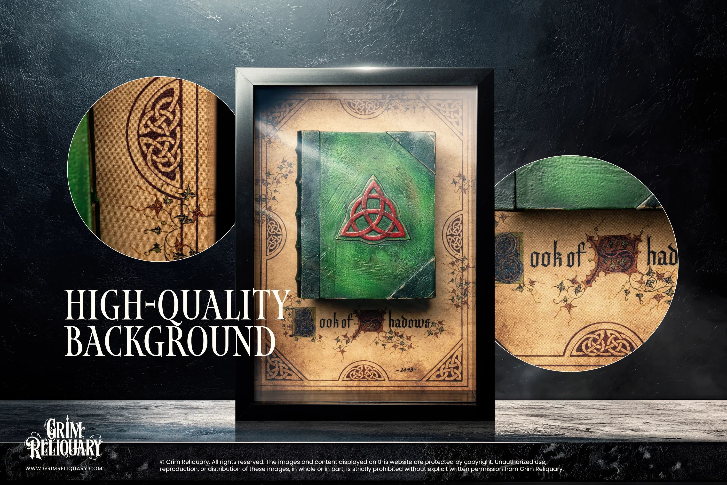 Handmade Book of Shadows Replica - Charmed Acrylic Shadow Box