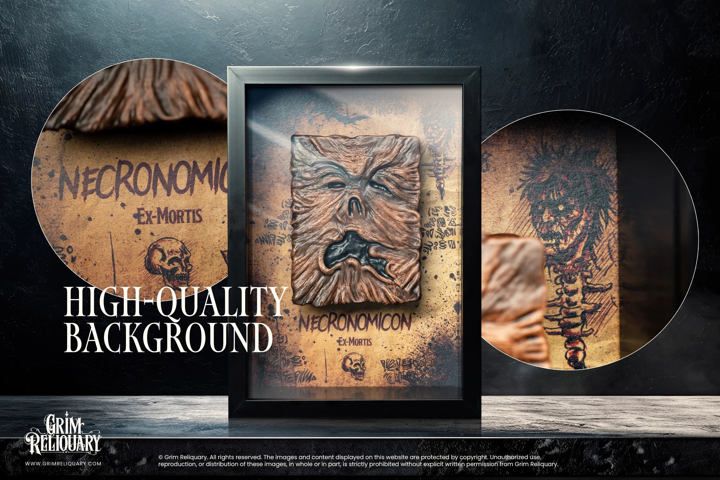 死霊のはらわた ネクロノミコン Ex-Mortis レプリカ Handmade Necronomicon Replica - Evil Dead Shadow Box Display