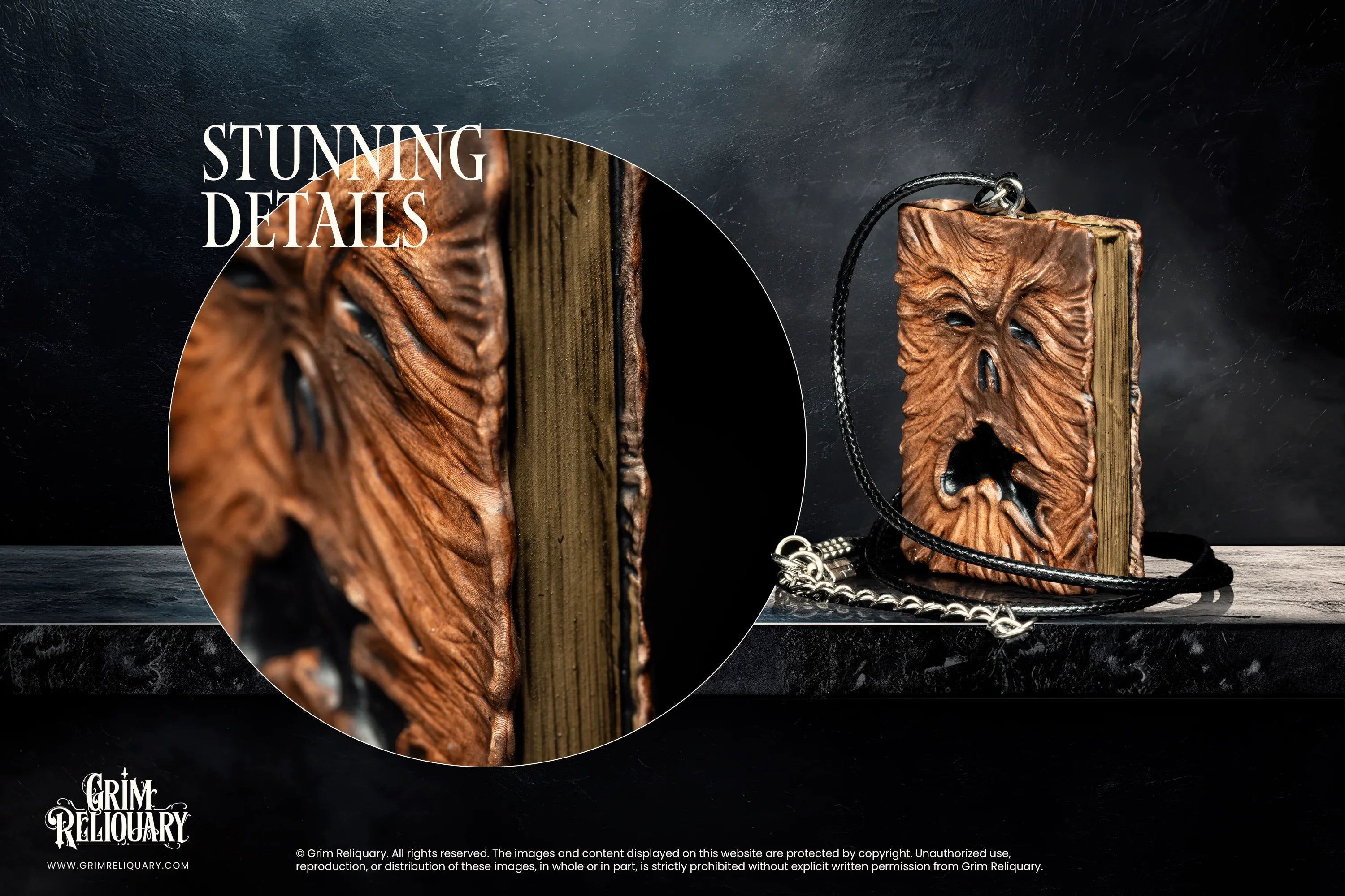 Handmade Necronomicon Ex-Mortis Necklace - The Evil Dead Inspired
