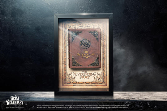 Front view of the NeverEnding Story in shadow box frame.